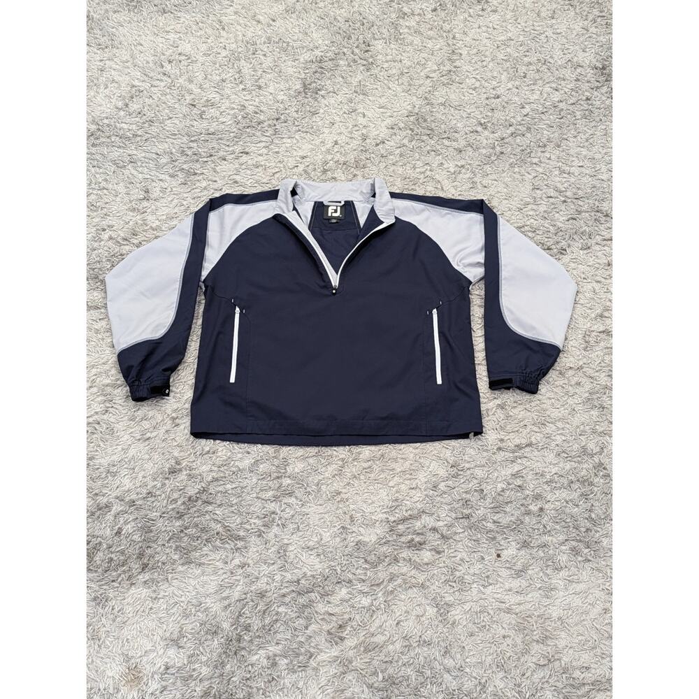 FootJoy Half Zip Golf Pullover Long Sleeve Size L Performance Windbreaker Blue